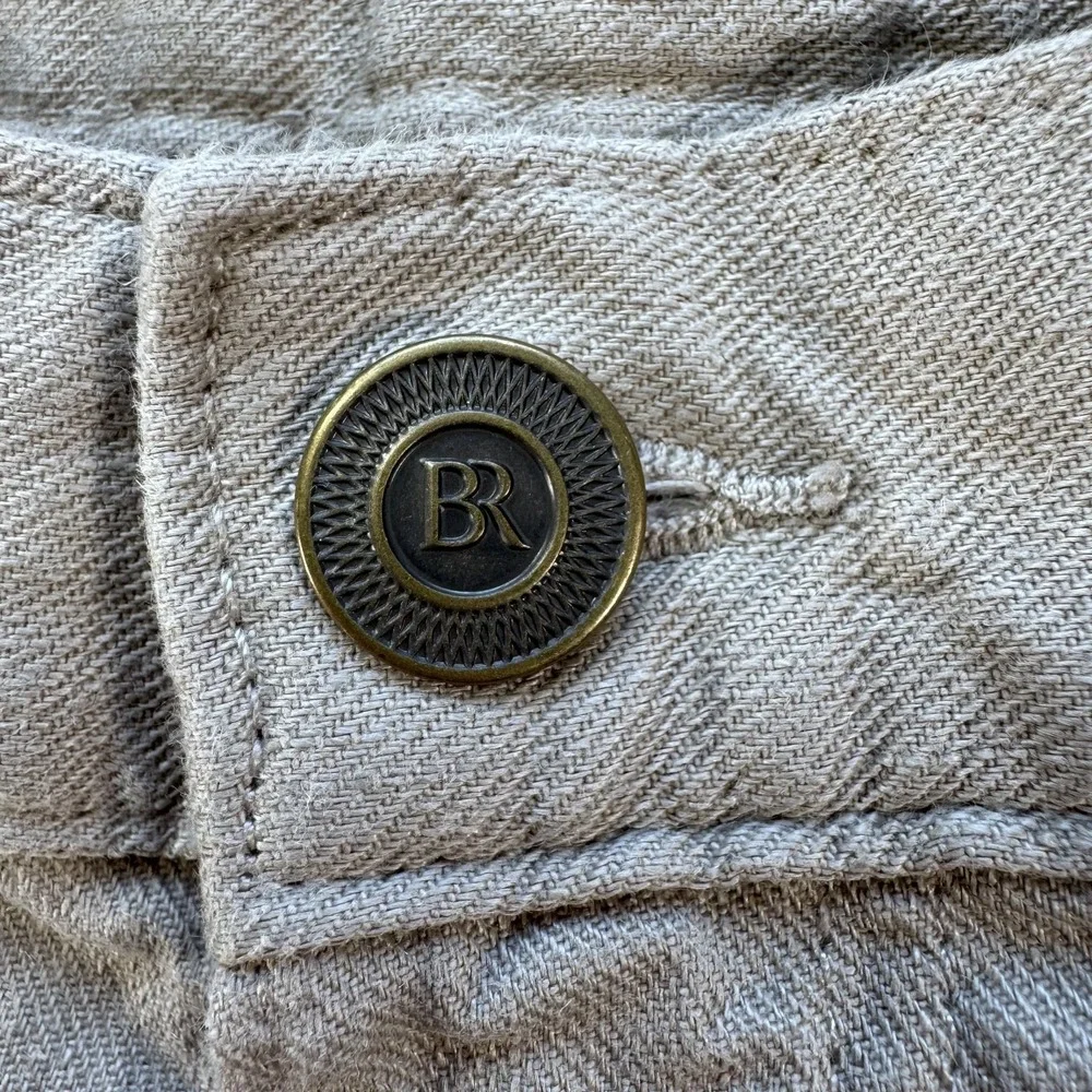 BANANA REPUBLIC Travel Slim Fit Cotton Linen Pant Mens 30x31 Khaki Tan